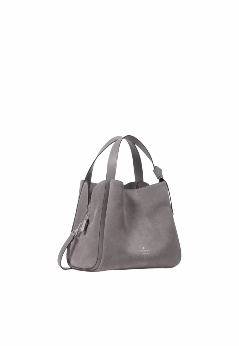 Kate Spade Knott Suede Carryall Crossbody Bag In Hare Grey KN308