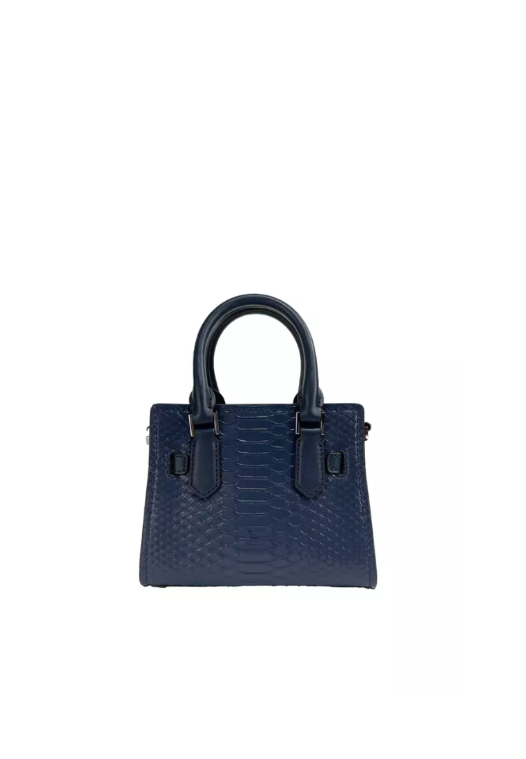 Michael Kors Hamilton XS Snake Satchel Bag In Navy 35R4SH5C0G