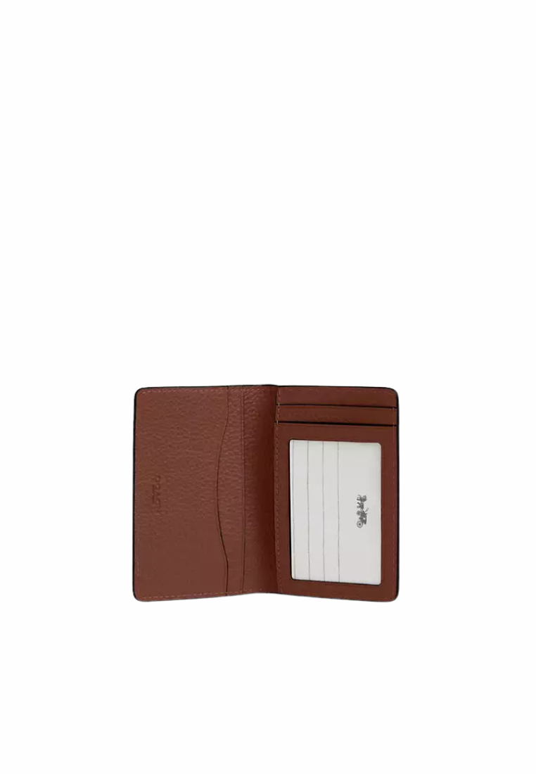 Coach ID Card Wallet In Signature In Vintage Brown CCG00
