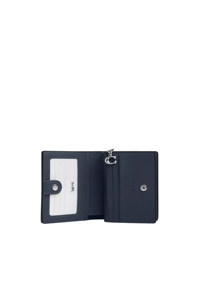 Coach Snap Wallet In Signature Jacquard In Dark Denim CU401