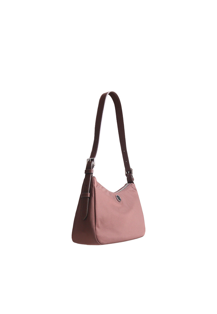 Tory Burch Nylon Zip Top Shoulder Bag In Truffle 181100