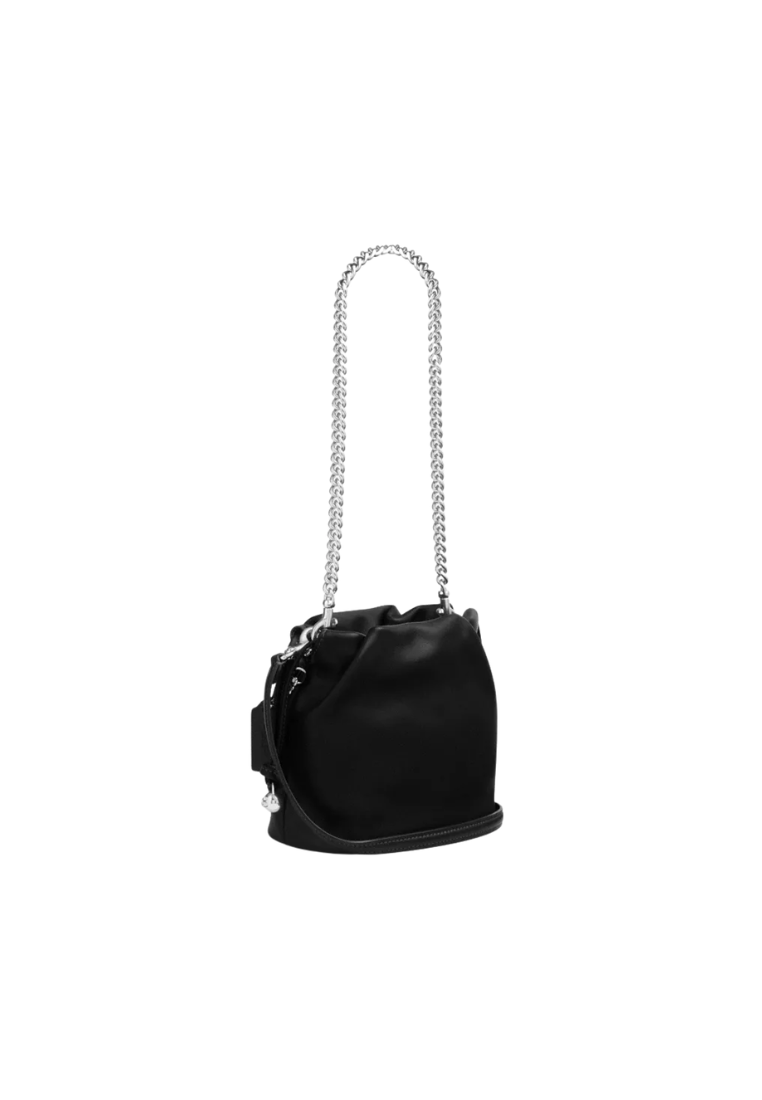 Coach Faye Drawstring Crossbody Bag Mini In Silver Black CDB67