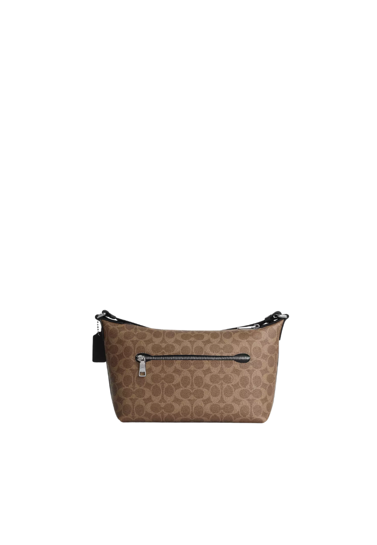 Coach Small Finn Crossbody Bag With Pouch In Signature Canvas In Tan Black CEY42
