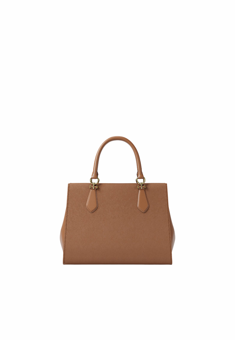 Michael Kors Marilyn Medium Satchel Bag Saffiano Leather In Luggage 35F5G6AS2L