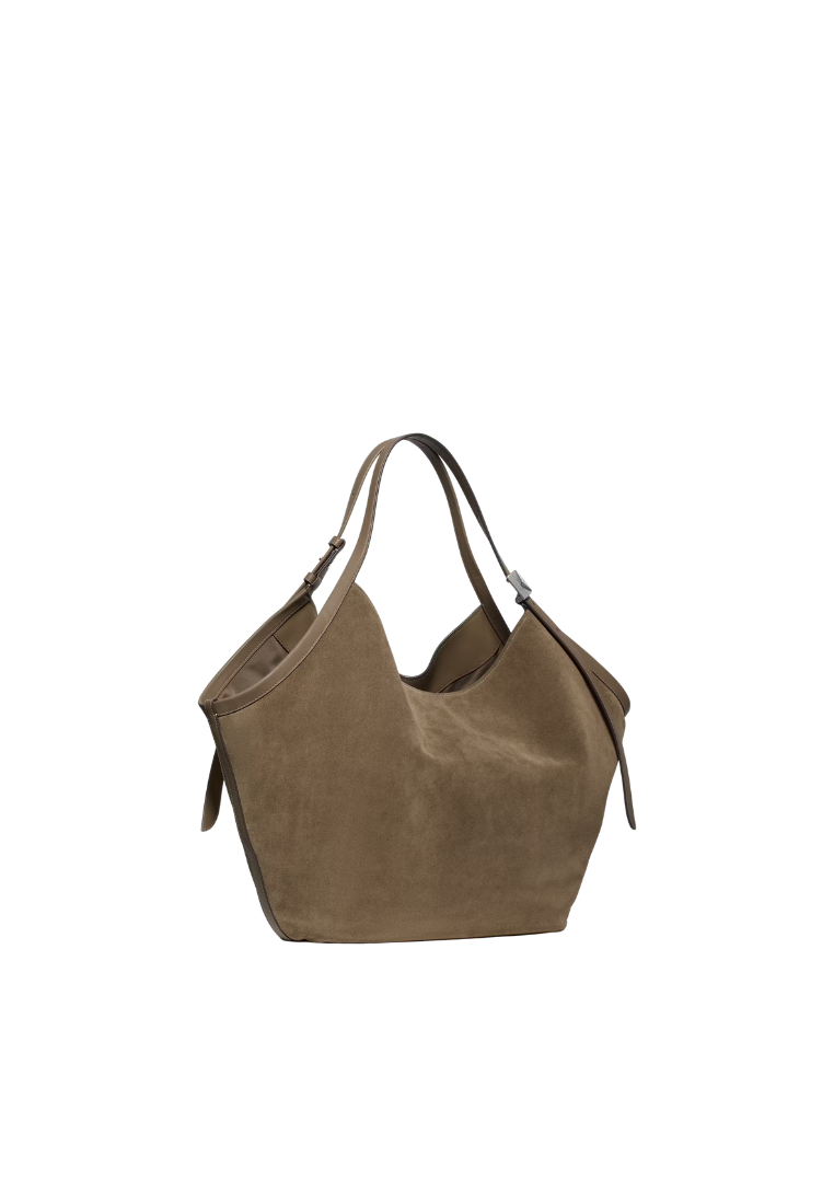 ( PREORDER ) Kate Spade Deco Suede Tote Bag In Driftwood KN023