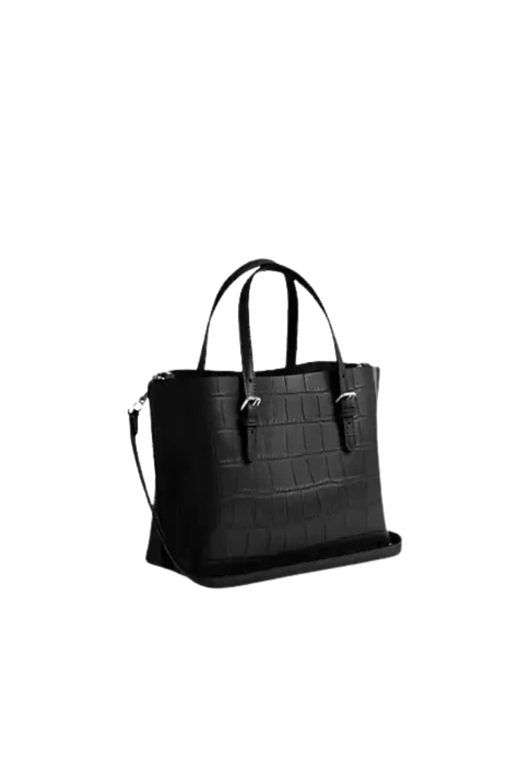 Coach Mollie Tote Bag 25 In Silver Black CW017
