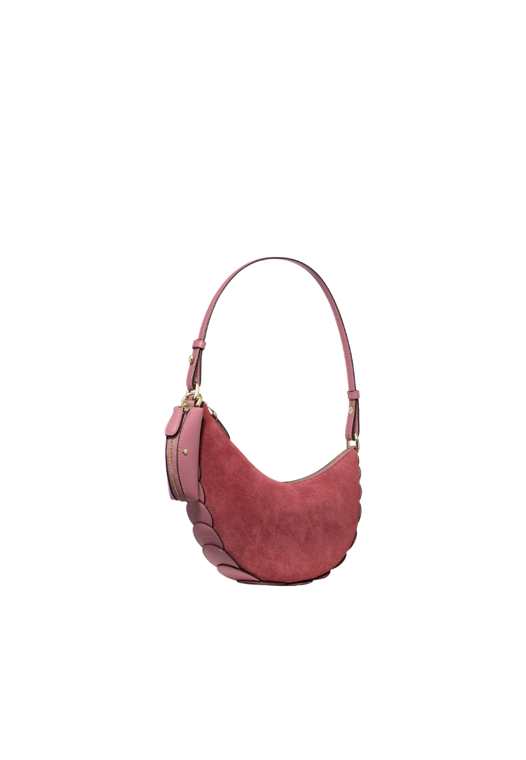 ( PREORDER ) Kate Spade Duo Dot Suede Mini Shoulder Bag In Pomegranate KP530