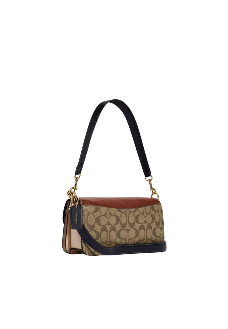 Coach Morgan CE560 Shoulder Bag In Colorblock Signature Canvas In Khaki Multi