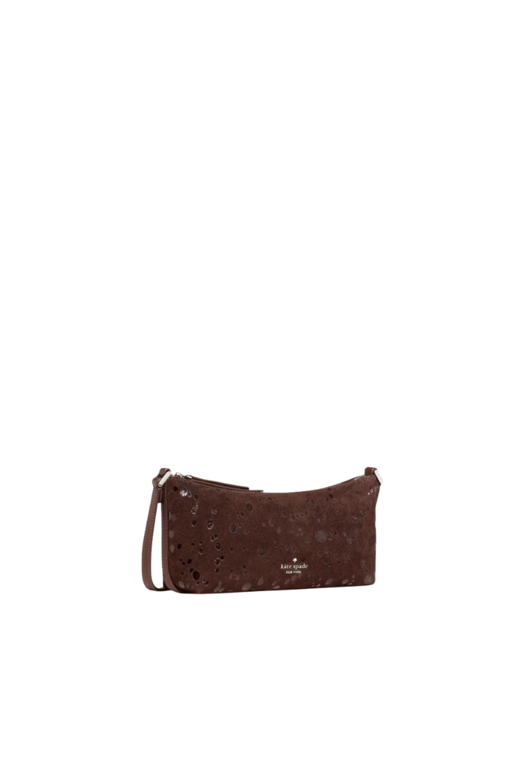 Kate Spade Lenox Suede Dots Mini Crossbody Bag In Hot Fudge KP161