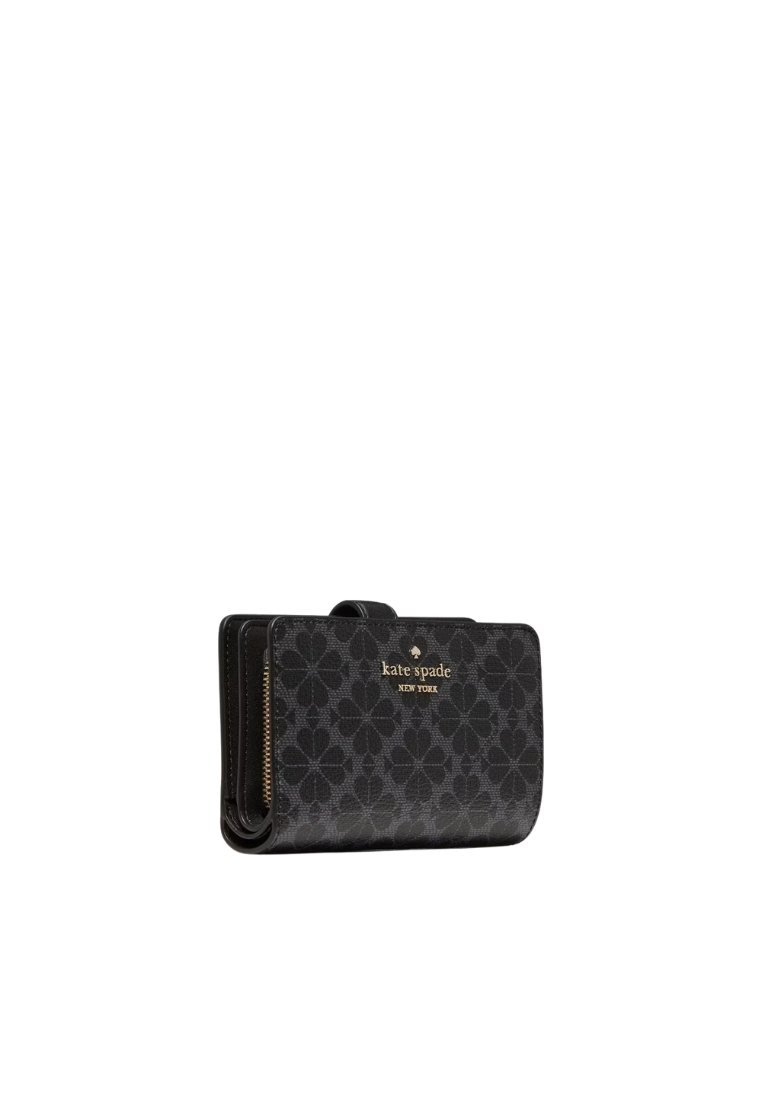 Kate Spade Spade Flower Medium Bifold Wallet In Black KN756