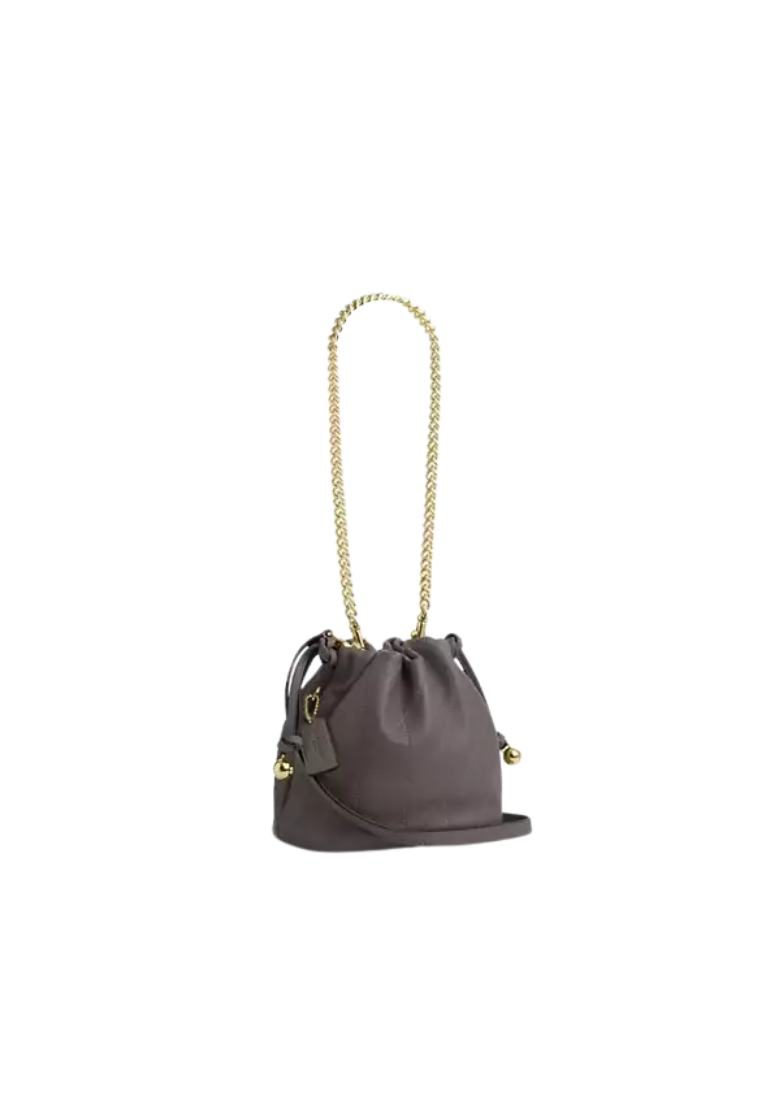 Coach Faye Mini Drawstring Crossbody Bag With Quilting In Gold Slate CDB69