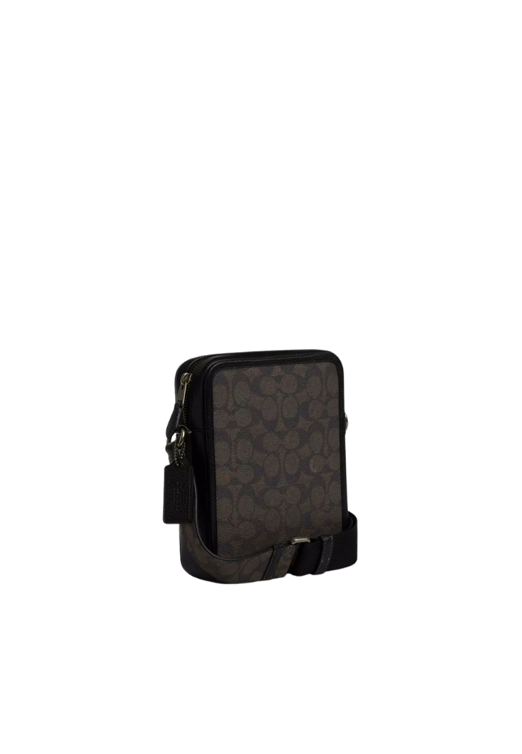 Coach Sullivan Crossbody Bag Signature Canvas In Walnut Black CAT78