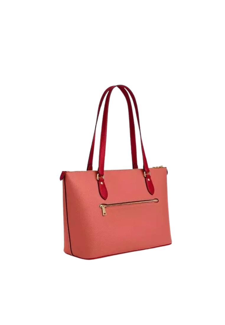 Coach Gallery Tote Bag In Burn Coral / Bold Red CAR35
