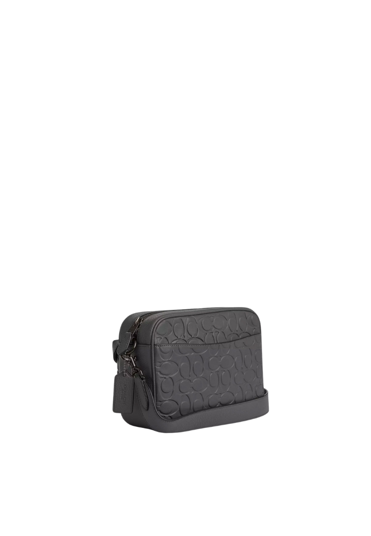 Coach Warner Crossbody Bag Signature Leather In Charcoal Caj83