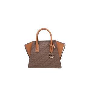 Michael Kors Signature Small Avril 35F1G4VM2B Top Zip Satchel Bag In Brown Acorn