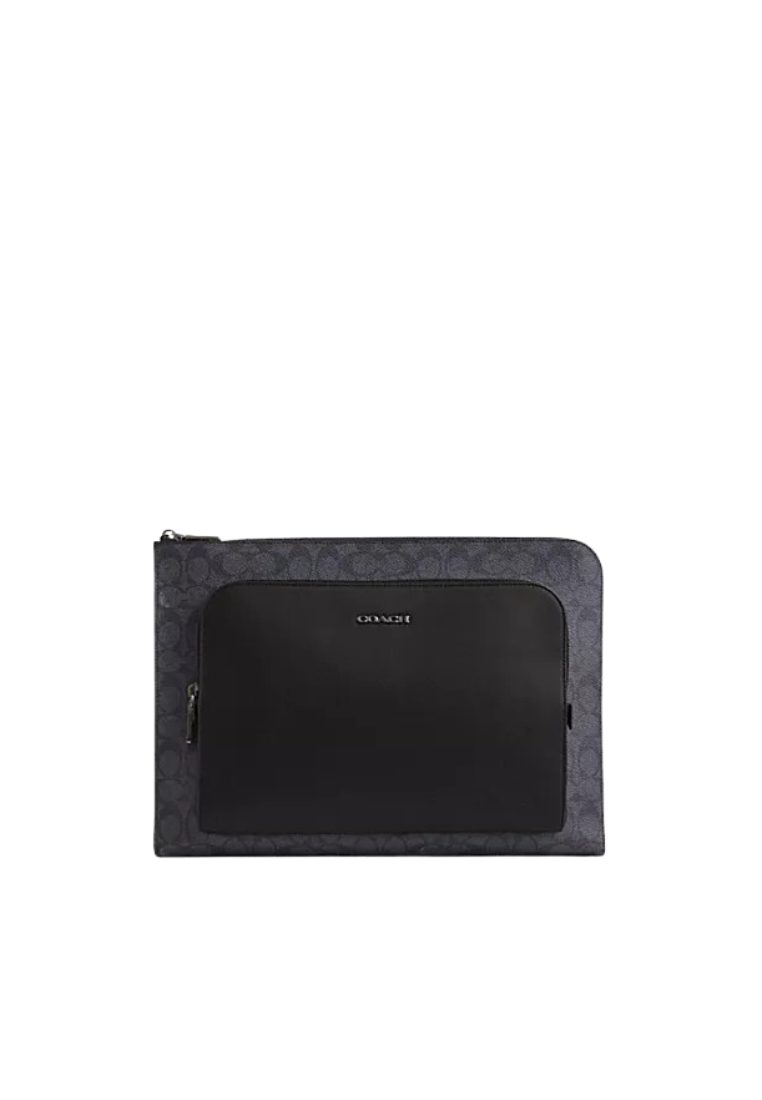 Coach Ethan Portfolio Bag In Signature Canvas In Black CU113