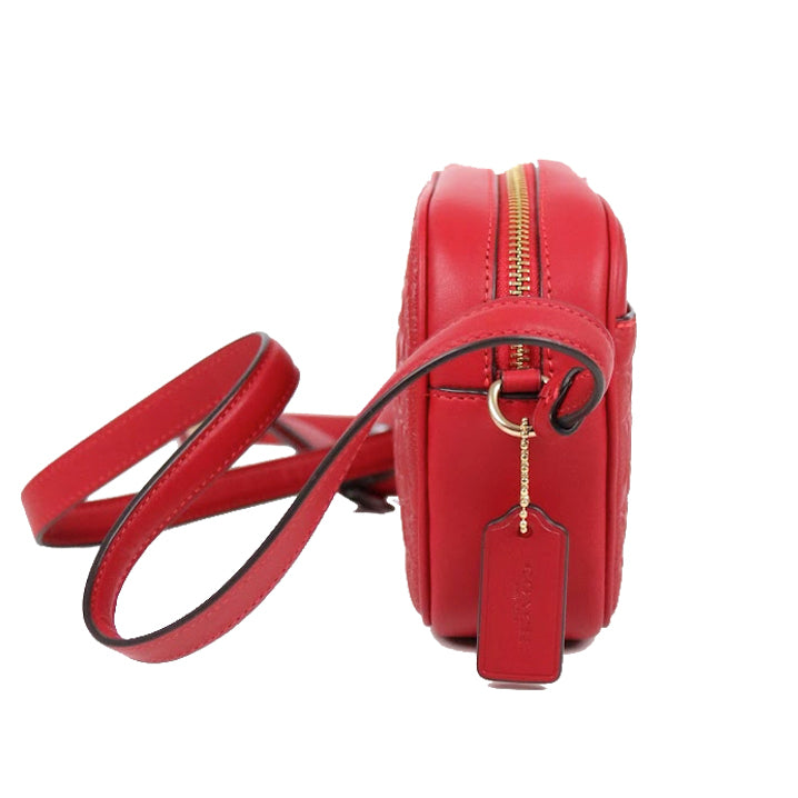 ( AS IS ) Coach Mini Jamie CC943 Camera Bag Signature Leather in Red