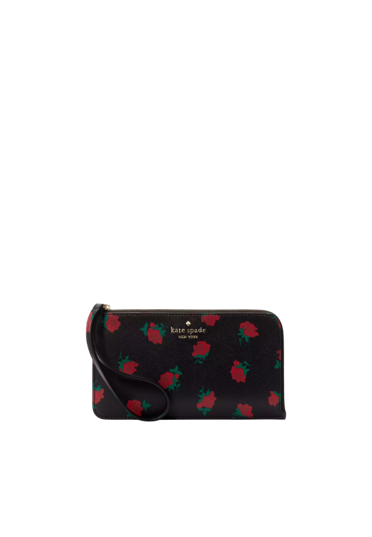 Kate Spade Lucy Medium L-Zip Wristlet In Black Multi KE634