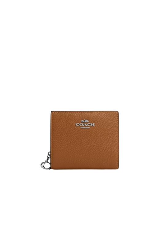 ( AS IS ) Coach Snap Wallet In Light Saddle C2862