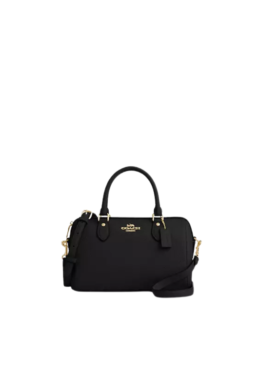 ( PREORDER ) Coach Rowan Satchel Bag In Gold Black CV962