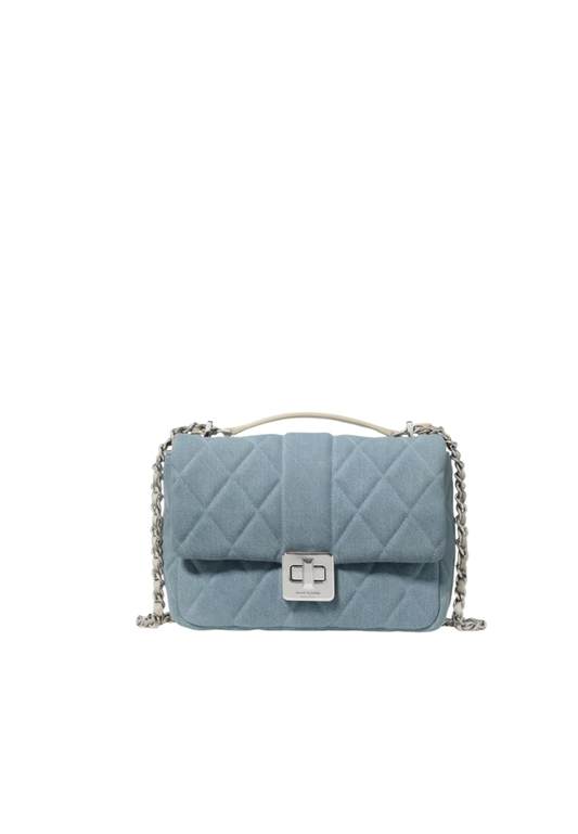 Kate Spade Carey Crossbody Bag Quilted Denim In Blue Multi KN591