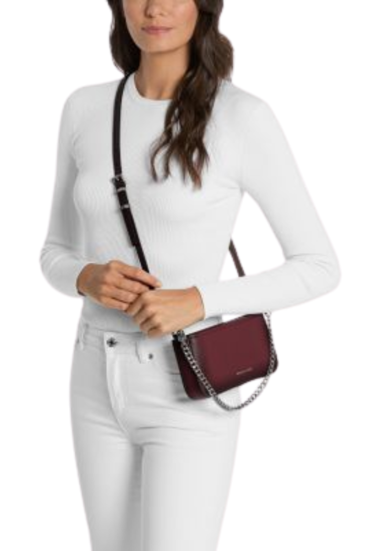 ( PREORDER ) Michael Kors Bryant Smal Burnished Leather Crossbody bag In Oxblood 32F5TYTU1O