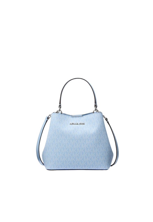 ( PREORDER ) Michael Kors Pratt Small Signature Logo Convertible Shoulder bag In Light Sky 35S4S3FM5V