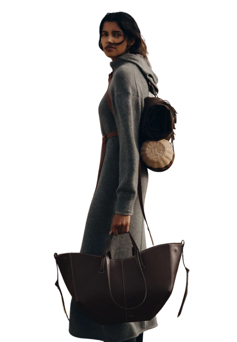 ( PREORDER ) Polene Cyme Shoulder Bag In Textured Ebony
