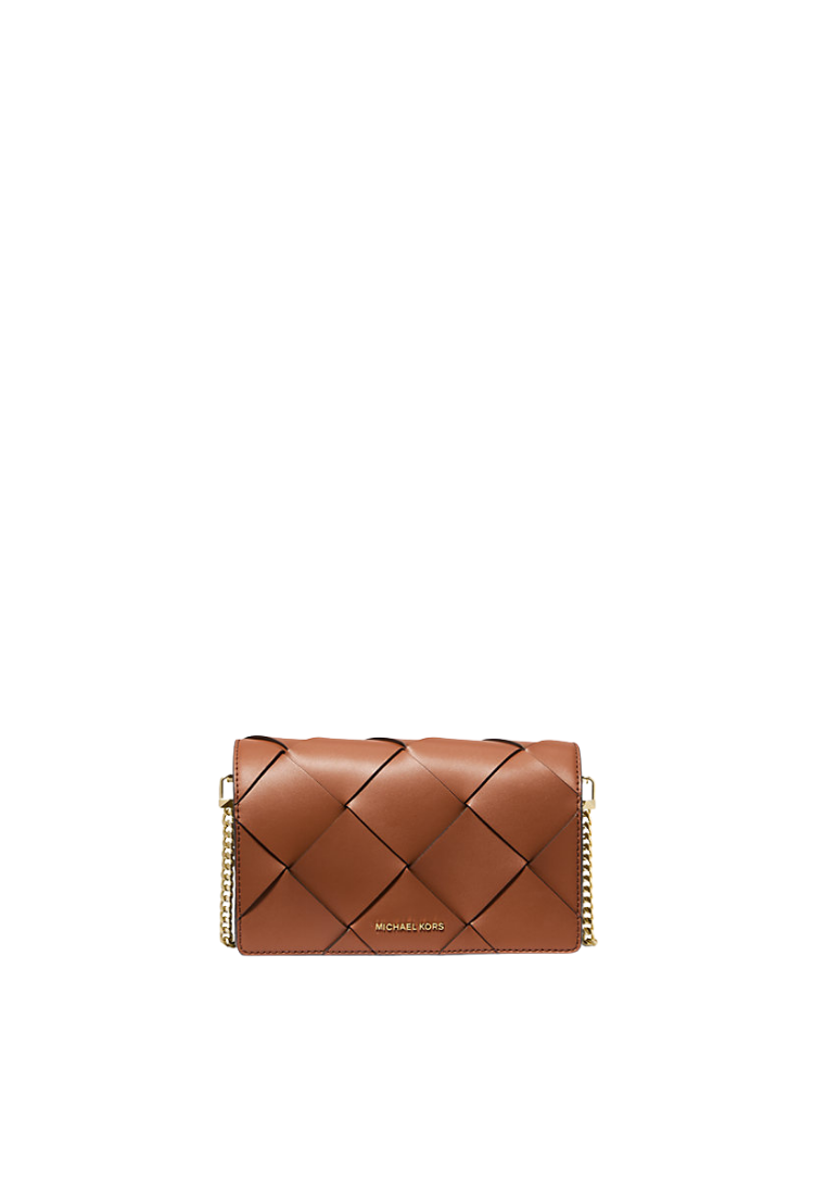 ( PREORDER ) Michael Kors Woven Crossbody Bag In Luggage 32S5GJ6C8L