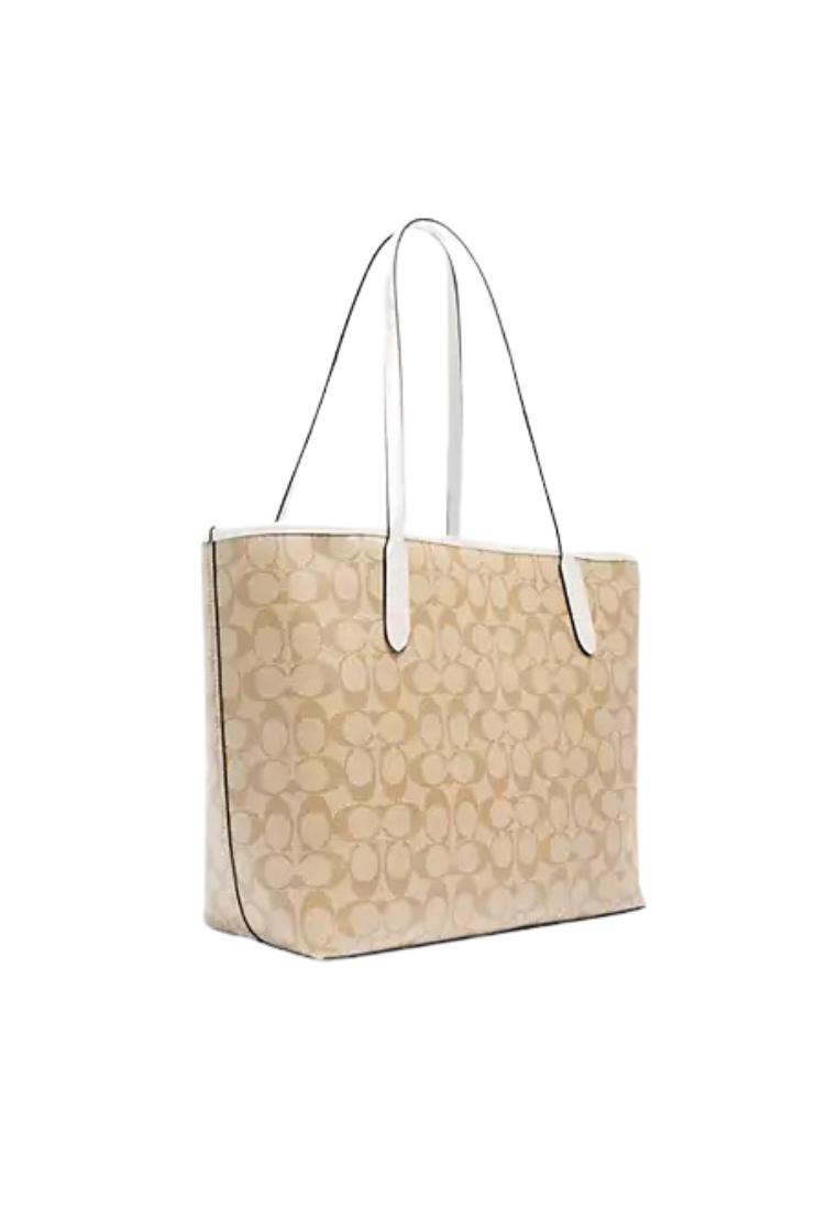 Coach City Tote Bag In Light Khaki Chalk 5696