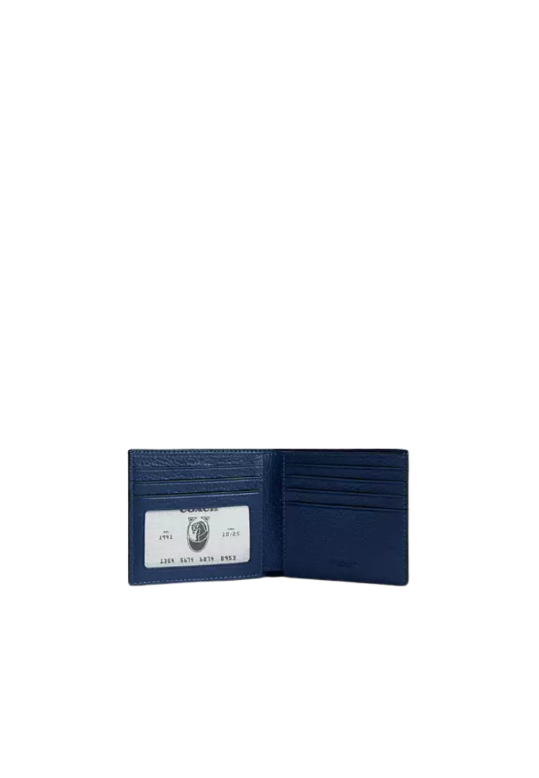 Coach Id Billfold Wallet With Varsity Stripe In Deep Blue Multi CDC89