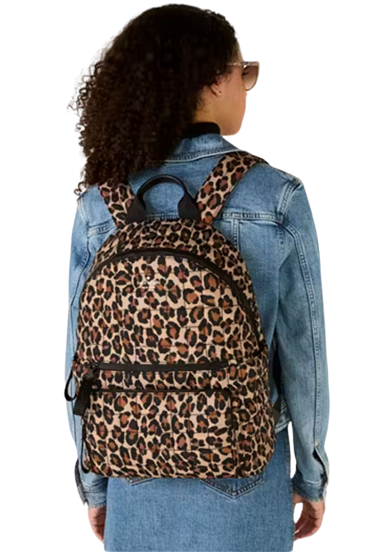 Kate Spade Camden Quilted Leopard Backpack In Brown Multi KI382