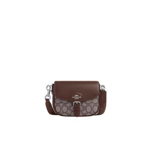 Coach Amelia Small Saddle bag In Signature Jacquard In Maple CU982