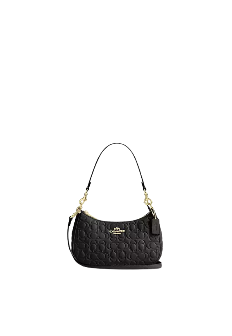 ( PREORDER ) Coach Teri Shoulder Shoulder Bag In Gold black CY774