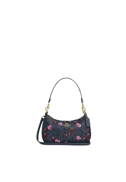 ( PREORDER ) Coach Teri Shoulder Shoulder Bag In Gold Denim Multi CY694