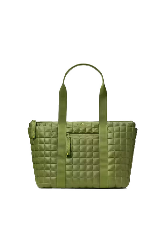 Kate Spade Camden Quilted Extra Large Tote Bag In Kelp Forest KH405