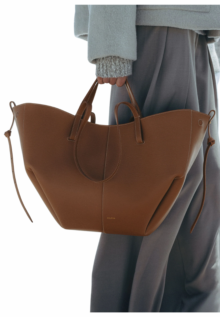 ( PREORDER ) Polene Cyme Tote Bag In Textured Camel