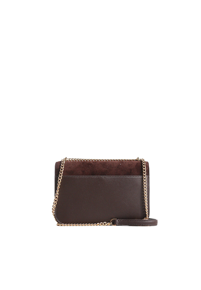 Tory Burch Suede Shoulder Bag In Dark Cocoa 166514