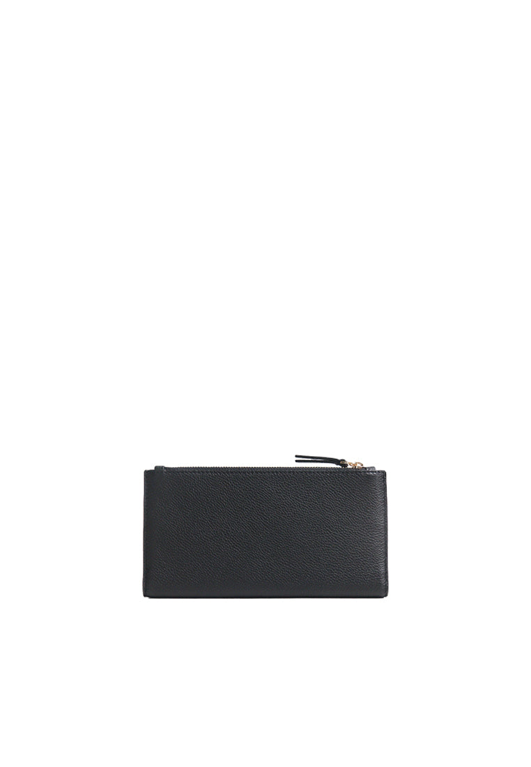 Tory Burch Blake Slim Wallet In Black Devorn Sand 177027
