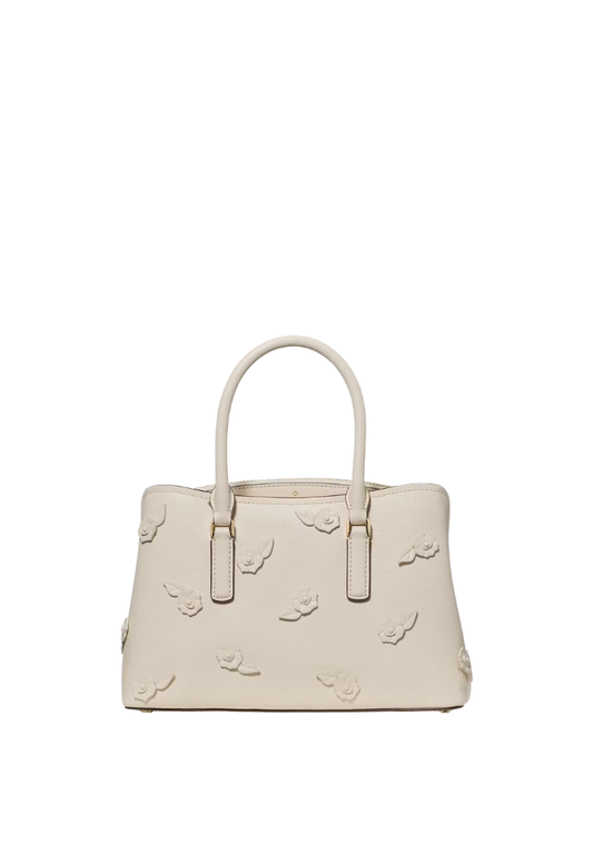 ( PREORDER ) Kate Spade Thompson Street Floral Small Satchel Bag In Cashew Milk KO150