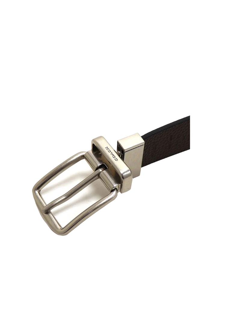 Coach Harness Buckle Cut To Size Reversible Belt In Black Dark Brown CQ023