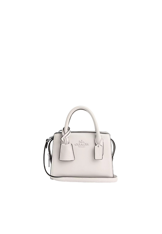 ( AS IS ) Coach Andrea Mini Carryall Crossbody Bag In Chalk CO974 2