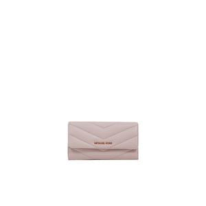 Michael Kors Jet Set Travel Soft Quilted Leather Large Trifold Wallet In Powder Blush 35R4GTVF9V