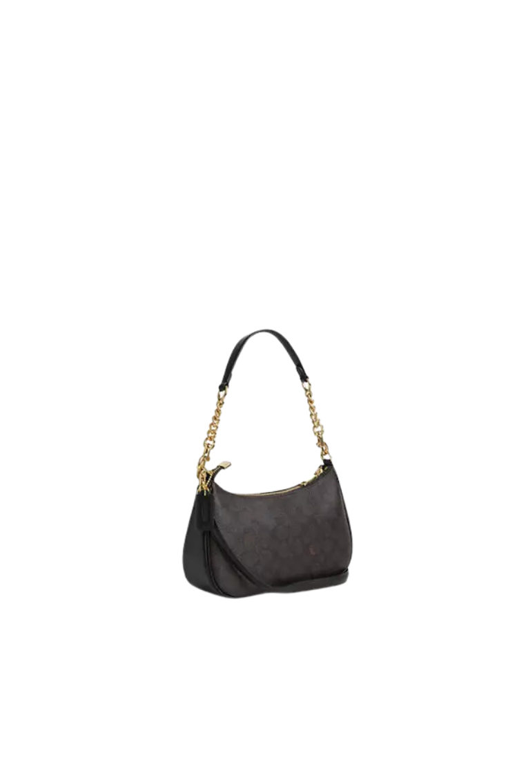 ( PREORDER ) Coach Teri Shoulder Shoulder Bag In Gold Black CV934