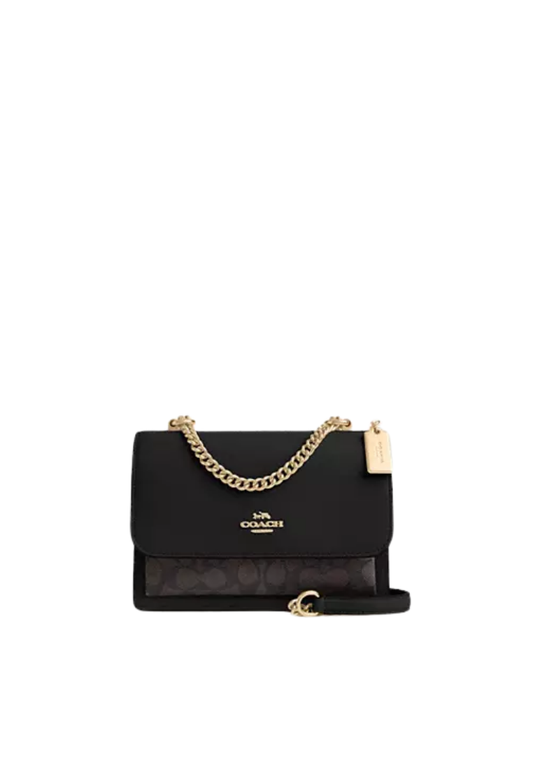 ( PREORDER ) Coach Klare In Signature Canvas Crossbody Bag In Gold Walnut Black CV978