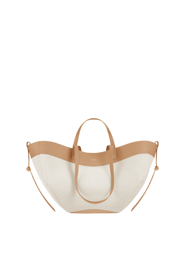 ( PREORDER ) Polene Cyme Tote Bag In Beige Canvas