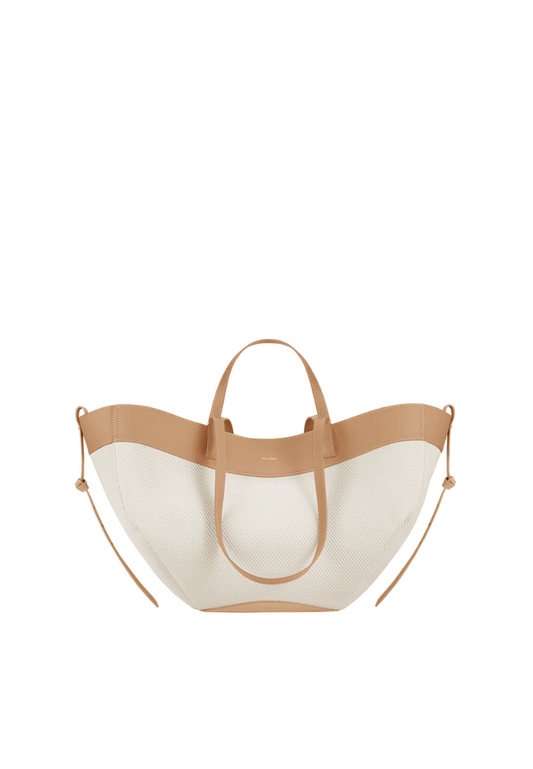( PREORDER ) Polene Cyme Tote Bag In Beige Canvas
