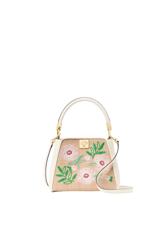 ( PREORDER ) Kate Spade Phoebe Straw Small Top Handle In Natural Multi KL045