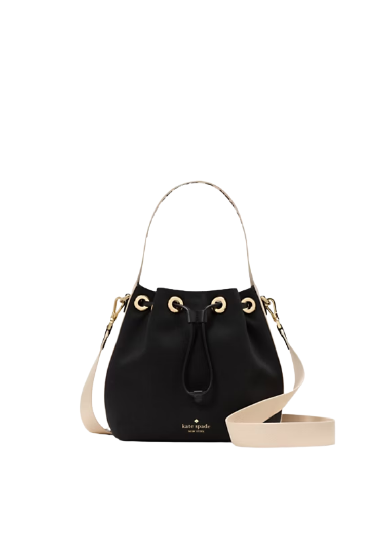 ( PREORDER ) Kate Spade Kip Canvas Bucket Bag In Black KL048
