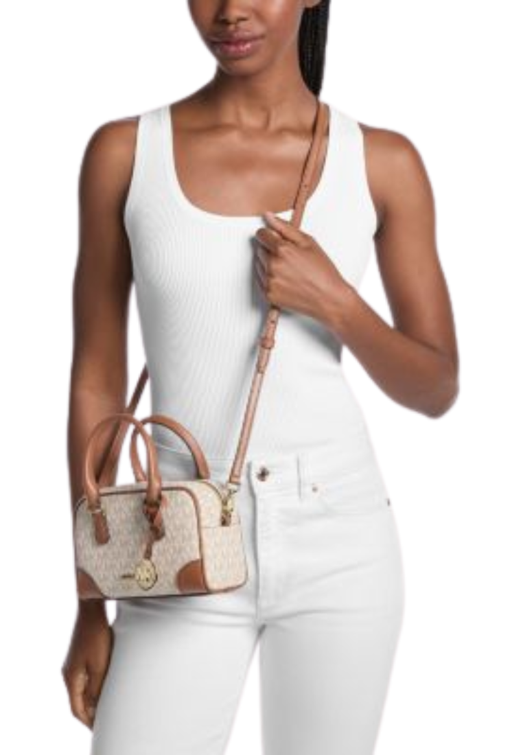 ( PREORDER ) Michael Kors Thompson Extra-Small Signature Logo Convertible Satchel Bag In Vanilla 35F5G7OC0B
